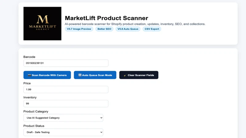 MarketLift Product Scanner