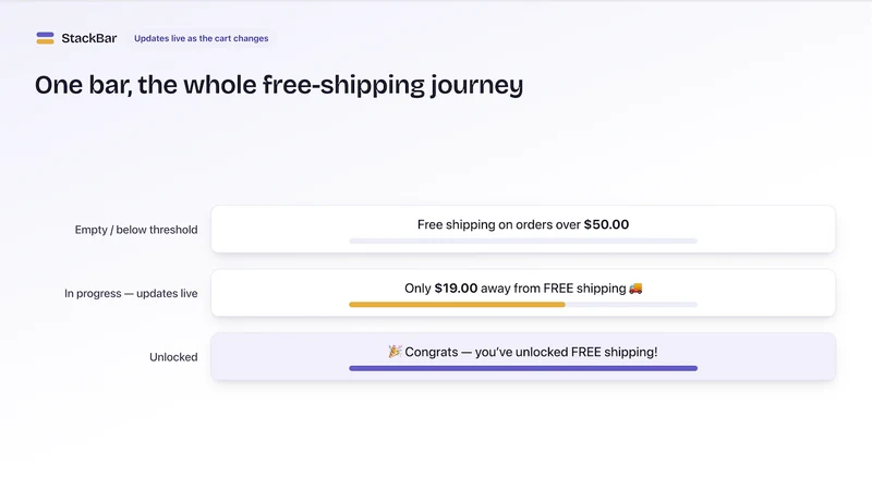 StackBar ‑ Free Shipping Bar