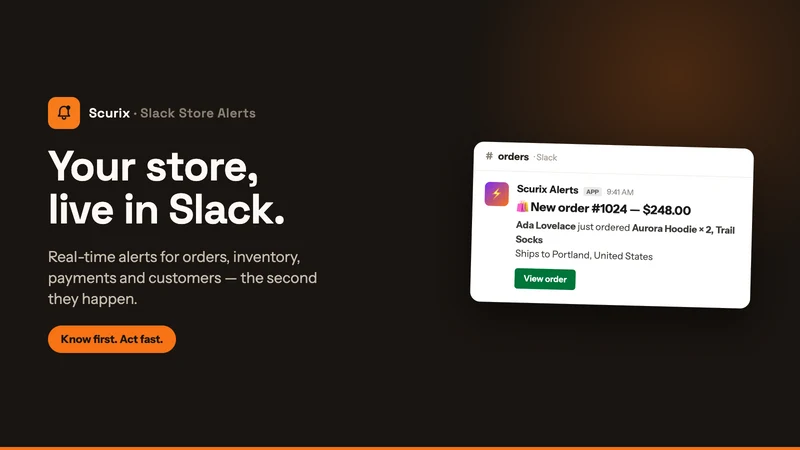 Scurix ‑ Slack Store Alerts
