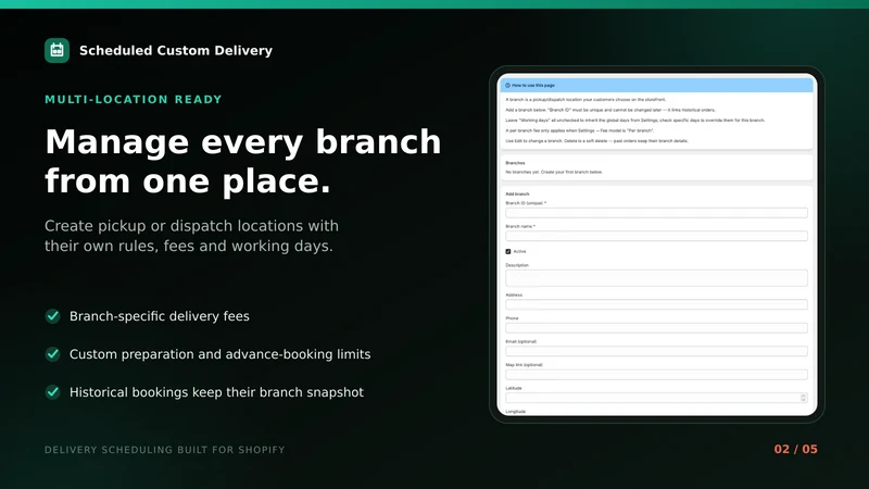 Scheduly ‑ Delivery Time Slots