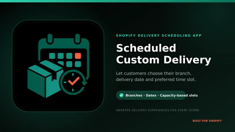 Scheduly ‑ Delivery Time Slots