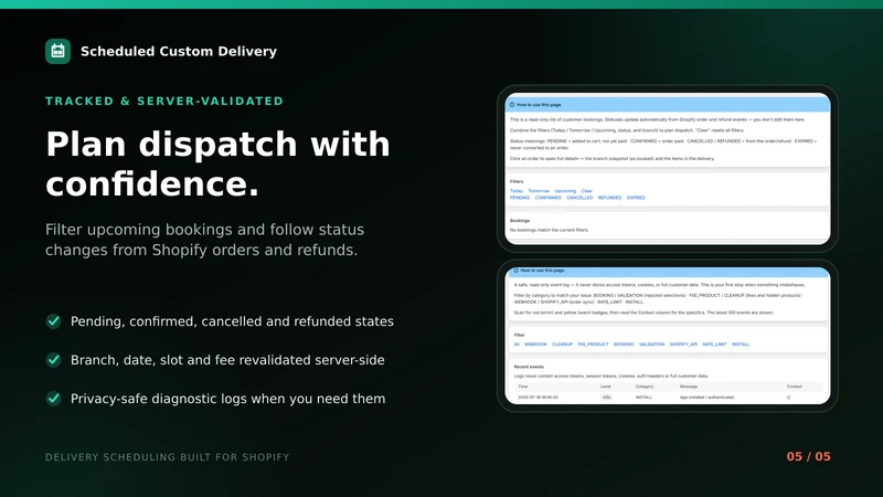 Scheduly ‑ Delivery Time Slots