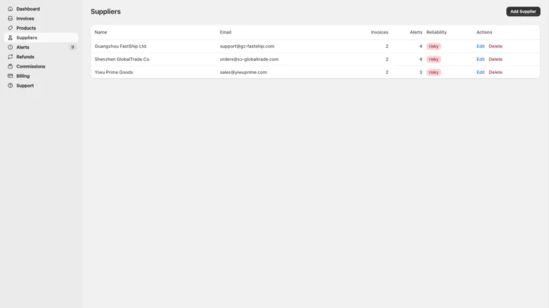 Supplier Trust — Invoice Audit