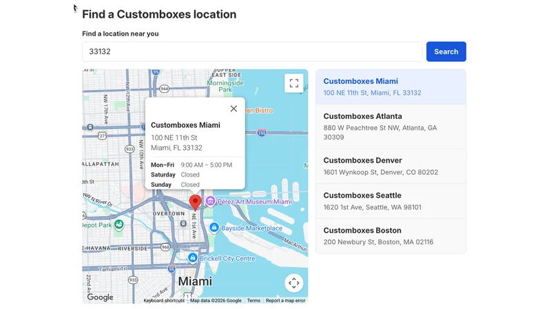Arc4 Google Maps Store Locator