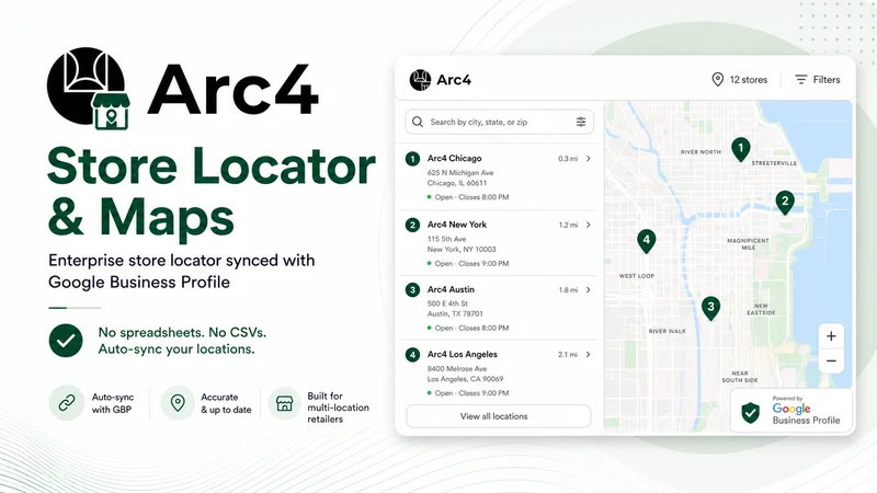 Arc4 Google Maps Store Locator