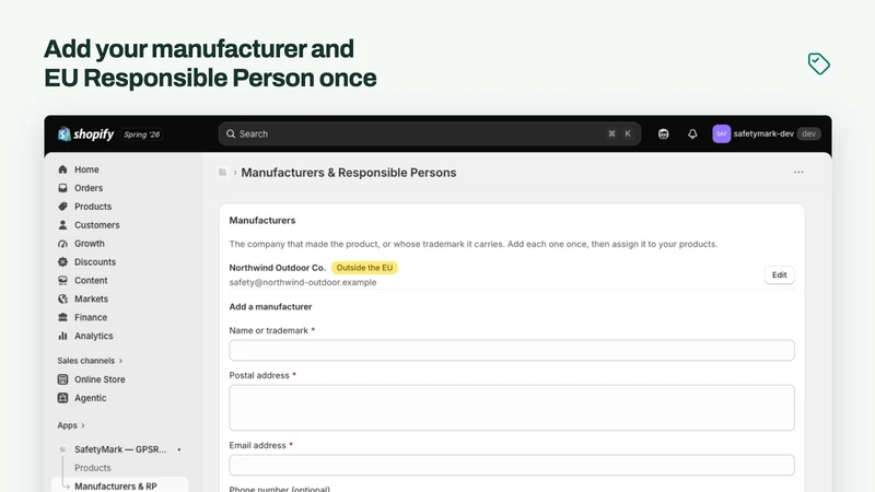 SafetyMark: GPSR Compliance