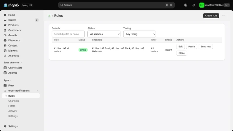 ELI: New Order Notifications