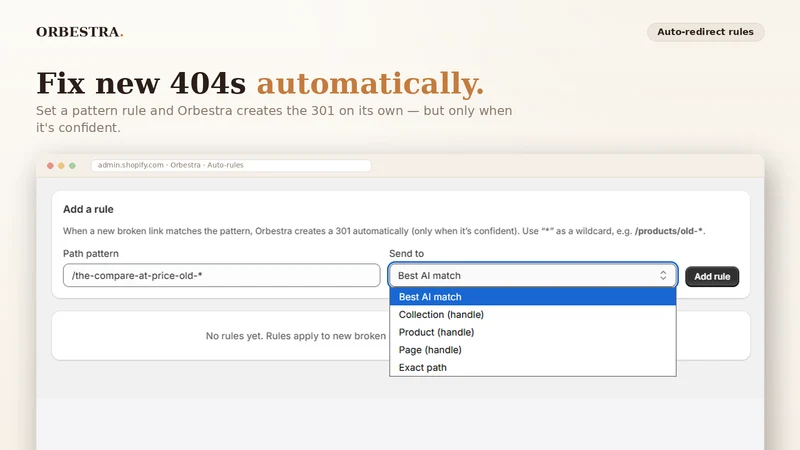 Orbestra: 404 & Redirects