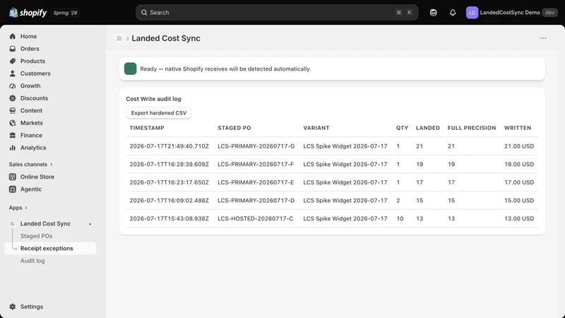 LandedCostSync