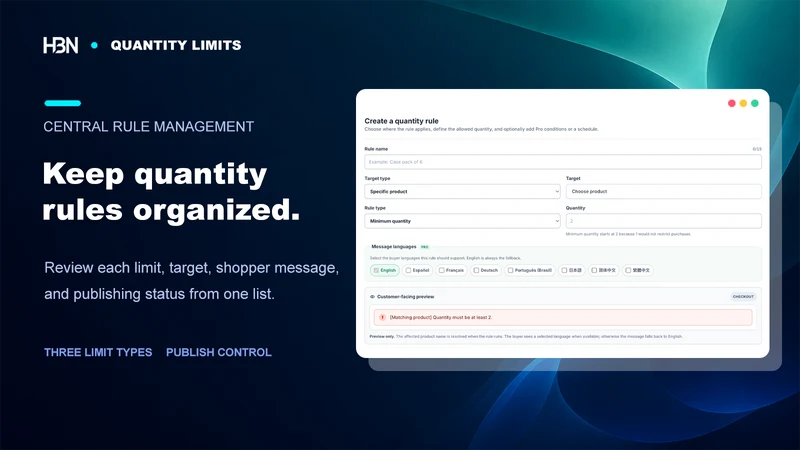 HBN: Quantity Limits