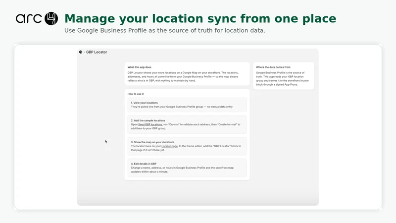 Arc4 Google Business Sync