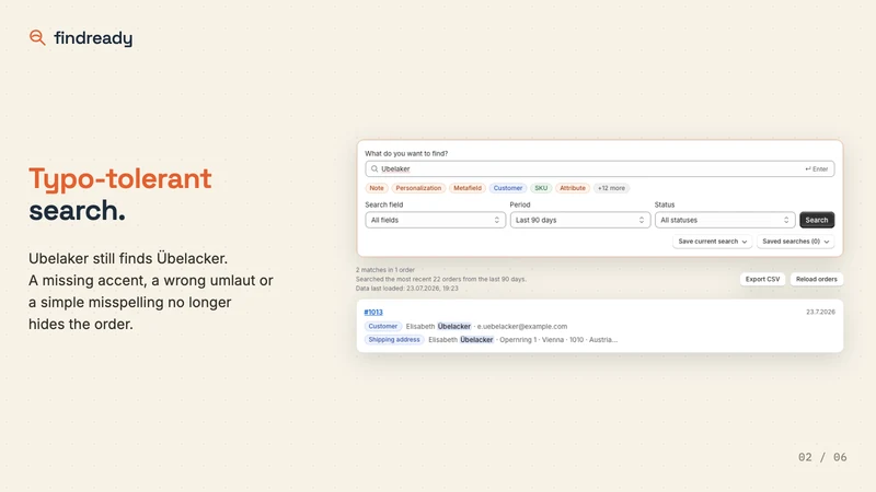 Findready: Order & Note Search