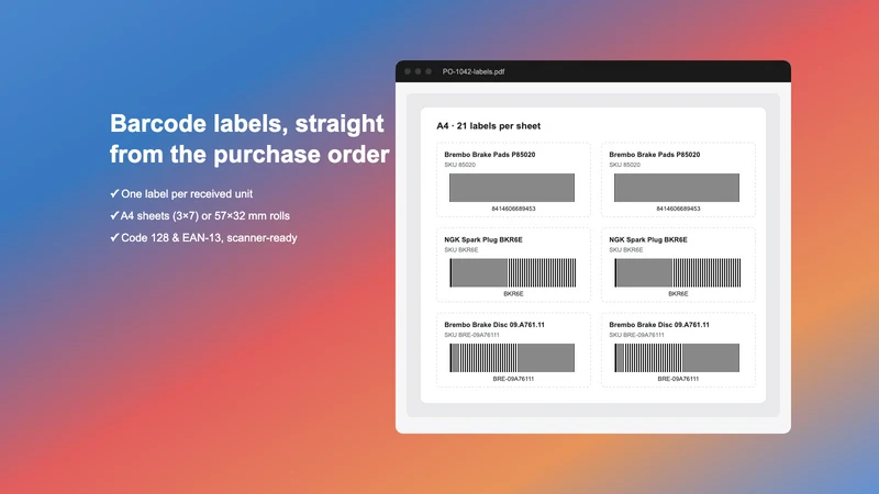 EasyRestock ‑ Purchase Orders