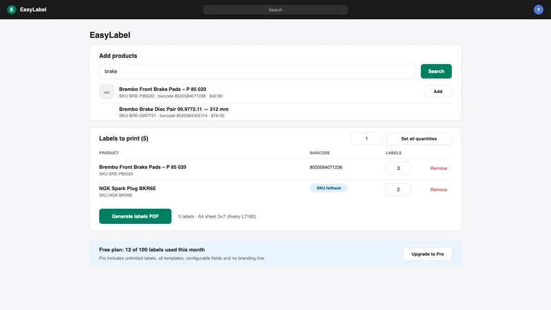 EasyLabel ‑ Labels & Docs