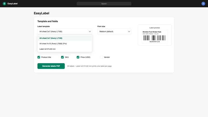 EasyLabel ‑ Labels & Docs