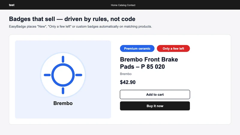 EasyBadge ‑ Product Badges