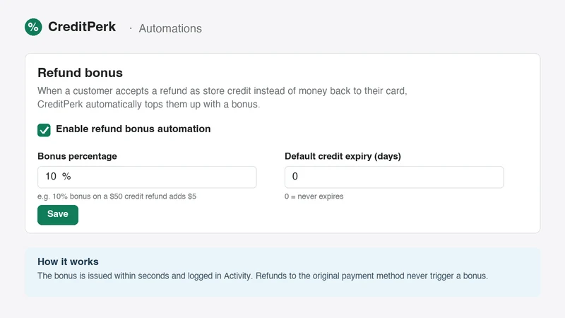 CreditPerk: Store Credit