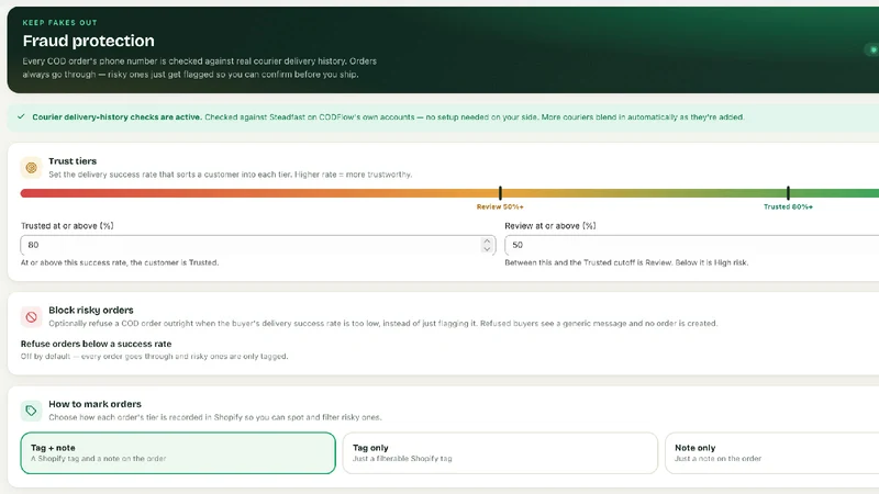 CODFlow: COD Form & Courier