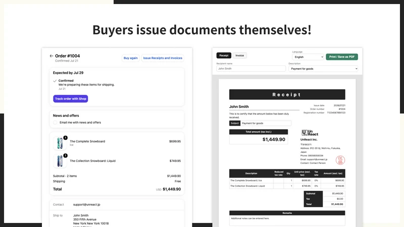 UR: Self‑Serve Receipt＆Invoice