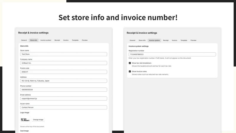 UR: Self‑Serve Receipt＆Invoice