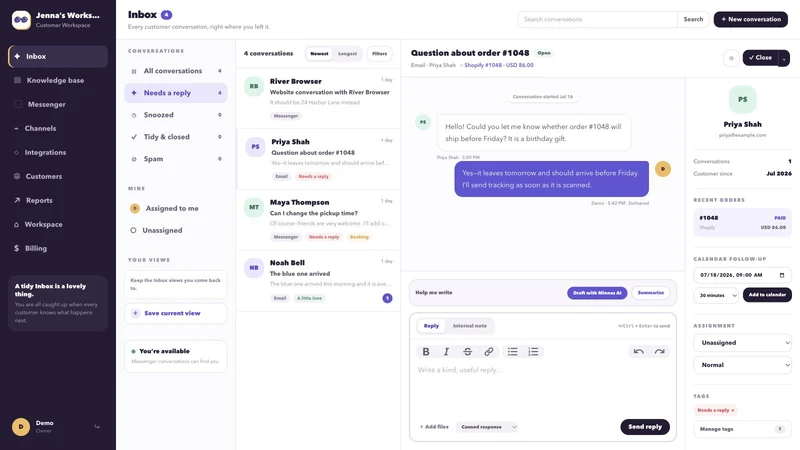 Minnas: Free AI Support + Chat