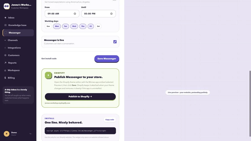 Minnas: Free AI Support + Chat