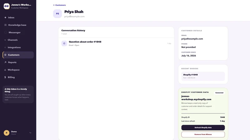 Minnas: Free AI Support + Chat