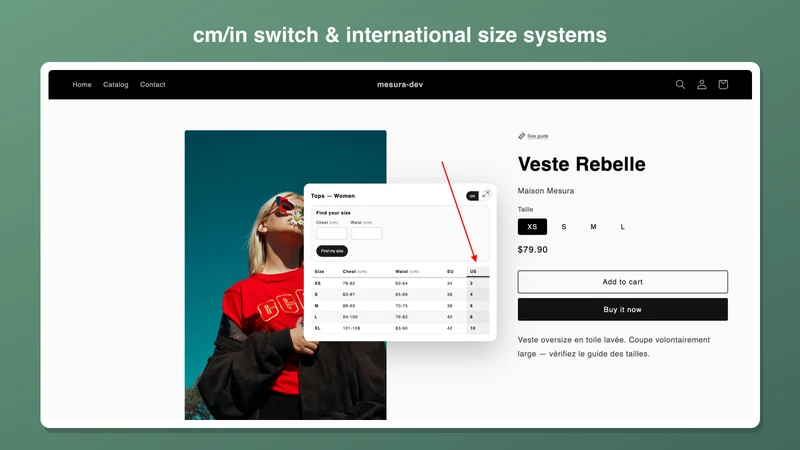 Mesura ‑ Size Charts & Guide