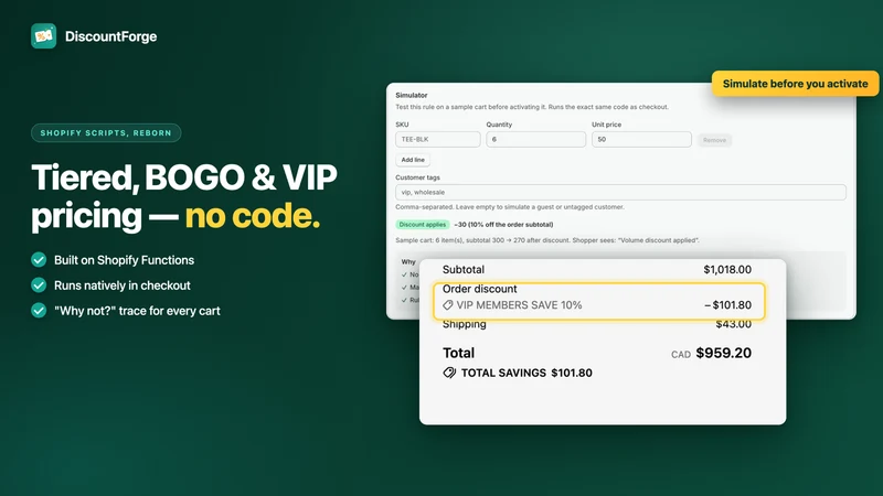 DiscountForge: Volume & BOGO
