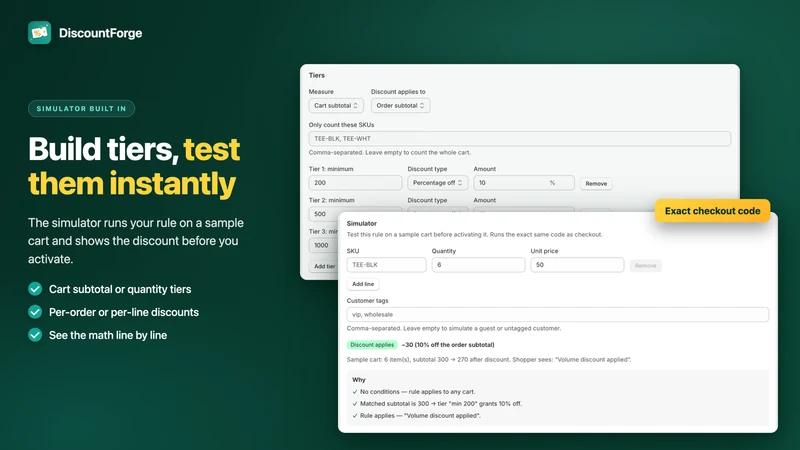 DiscountForge: Volume & BOGO