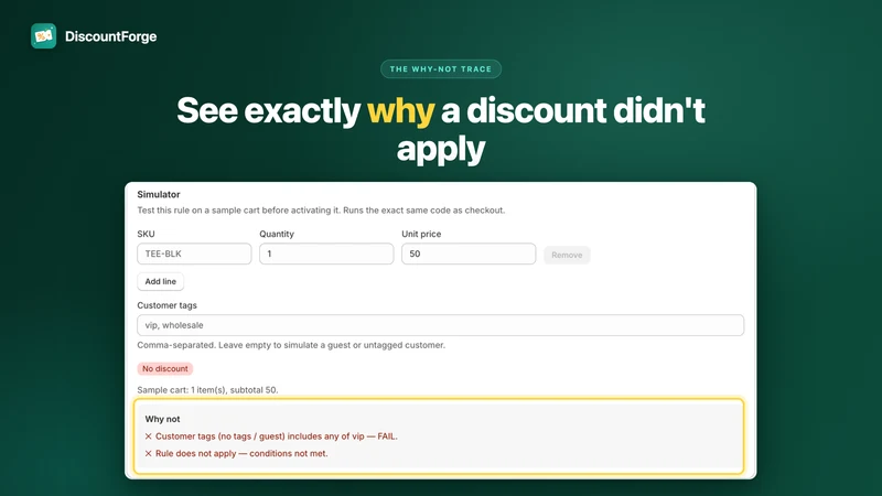 DiscountForge: Volume & BOGO