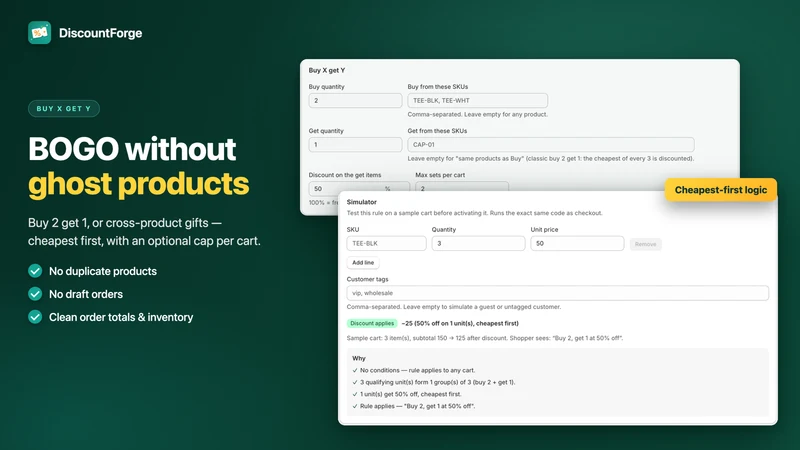 DiscountForge: Volume & BOGO