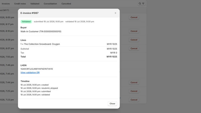 envoice: LHDN E‑Invoice