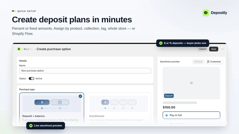 DP: Deposit & Partial Payment