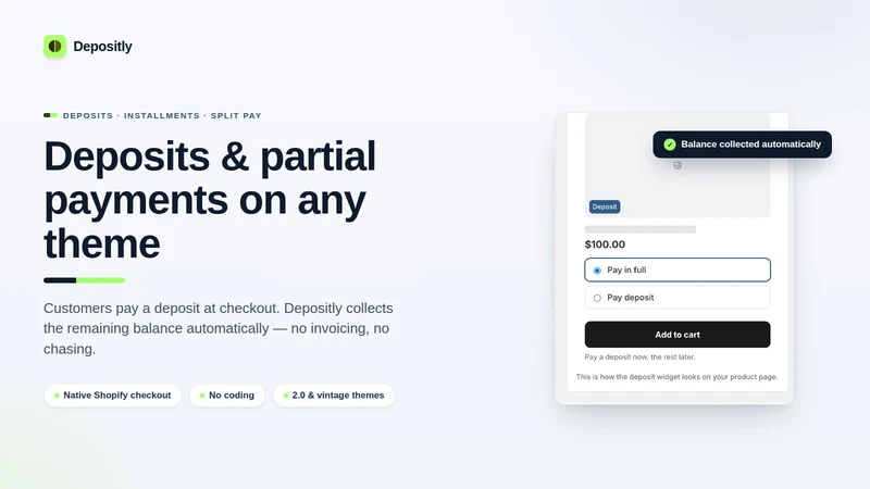 DP: Deposit & Partial Payment