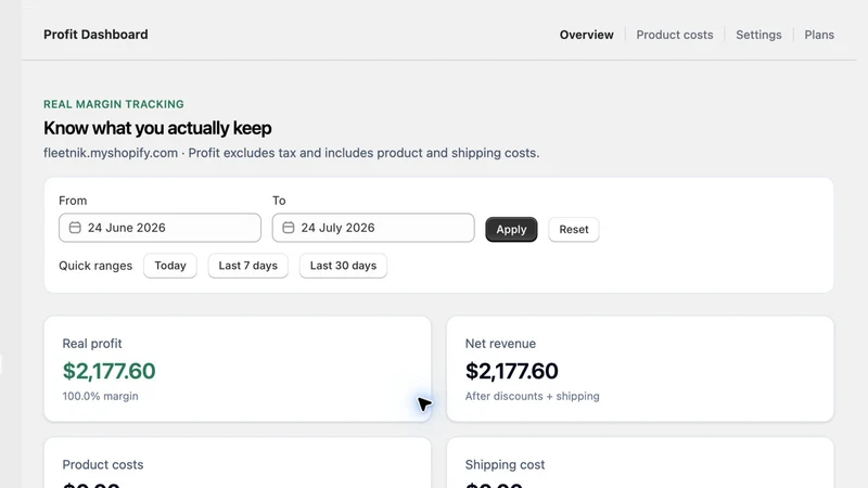 Sofenx Profit Dashboard