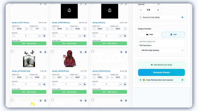 Auto Gang Sheet Builder