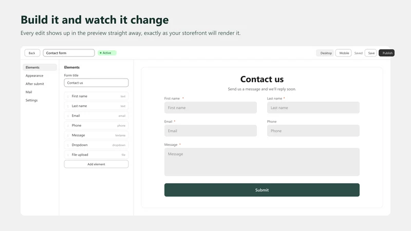 Appal Contact Form Builder