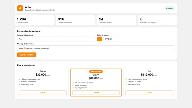 Anto ‑ Chatbot IA de Ventas