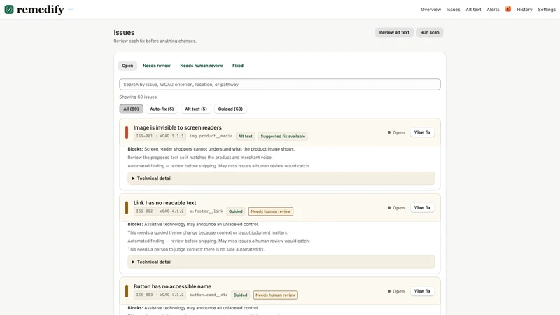 Remedify: Accessibility Fixes