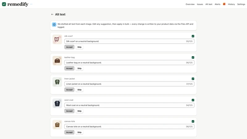 Remedify: Accessibility Fixes