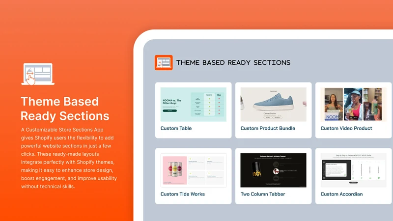 Ready made theme sections