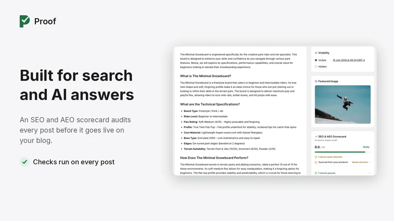 Proof: AI Blog /SEO/AEO Writer