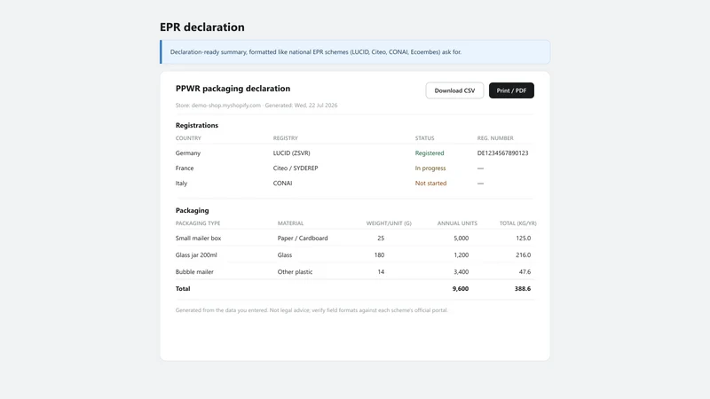 Packify: PPWR & EPR Compliance