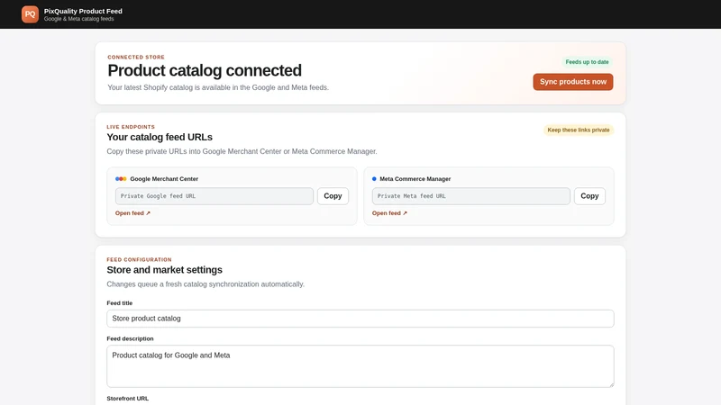 PixQuality Product Feed