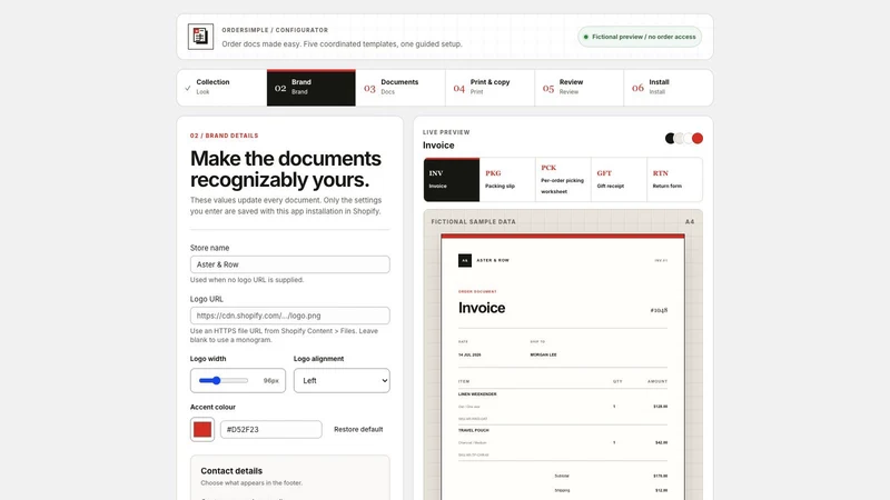 OrderSimple – Branded Docs