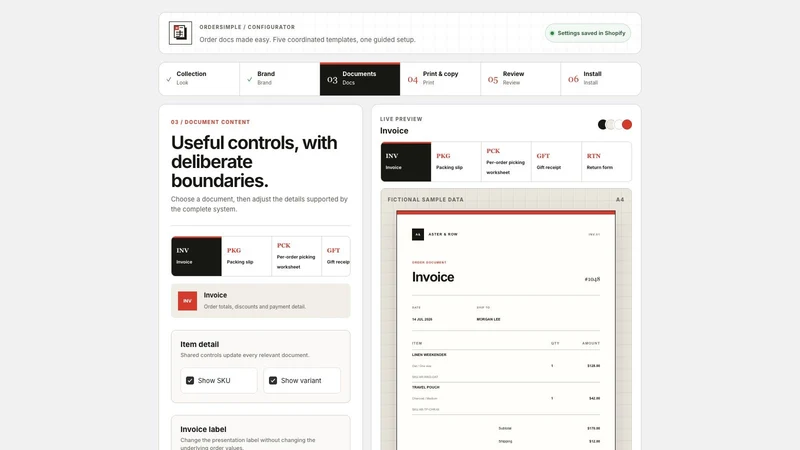 OrderSimple – Branded Docs
