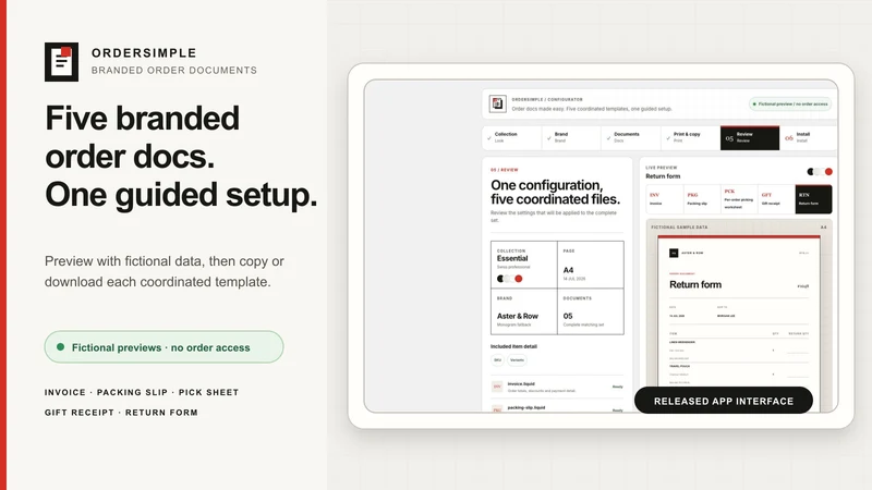 OrderSimple – Branded Docs