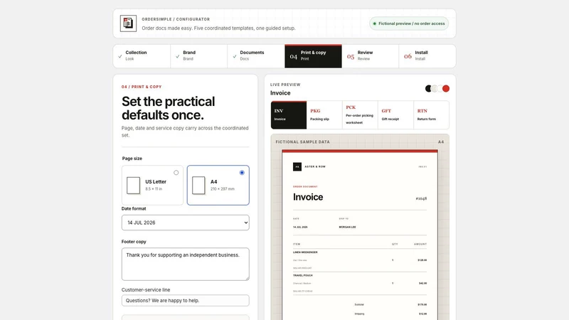 OrderSimple – Branded Docs