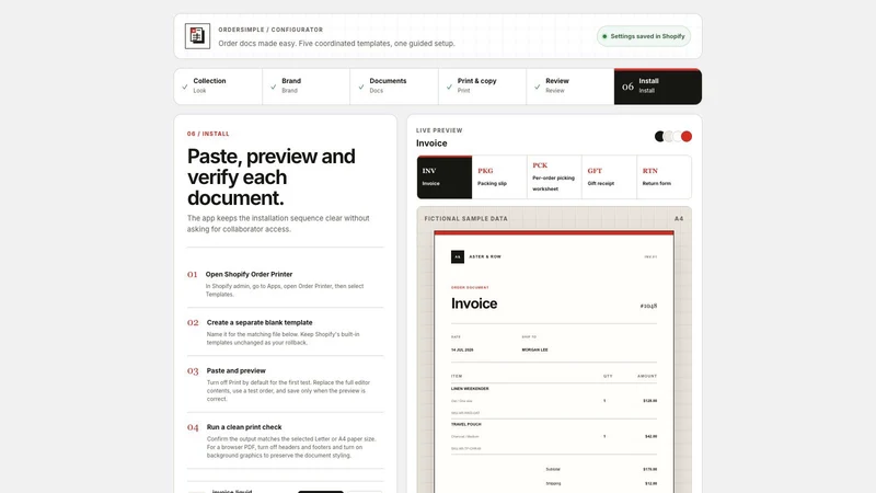 OrderSimple – Branded Docs